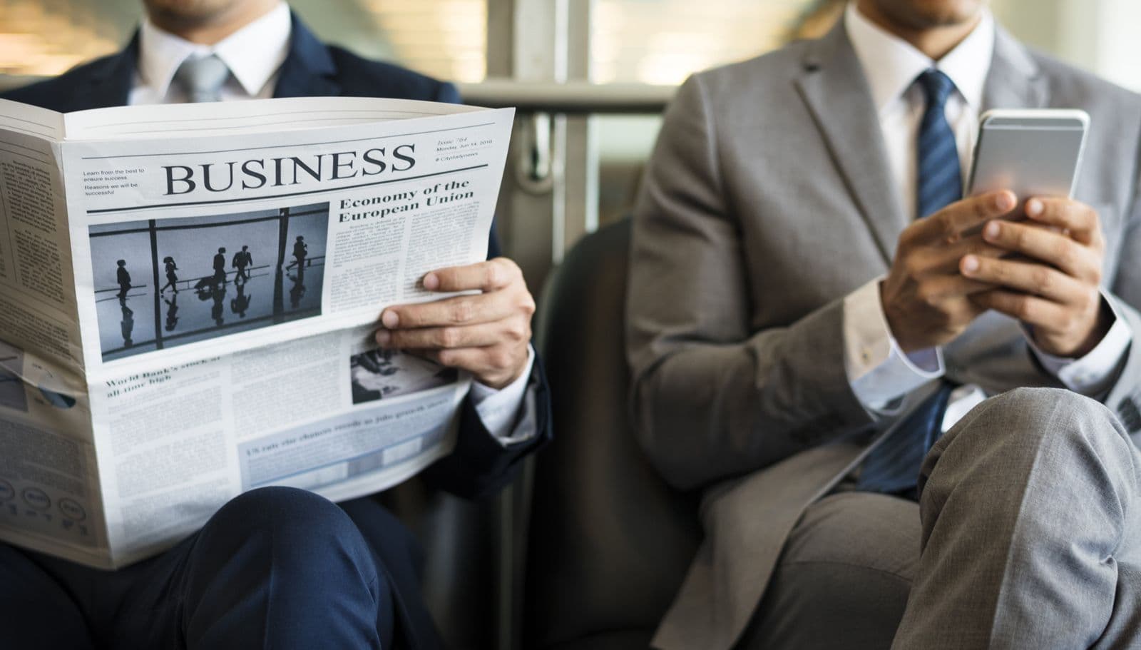 Man reading a newspaper